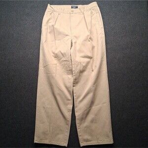 Vintage Polo Ralph Lauren Chino Pants Mens 32 x 29 Khaki Pleated Made In USA 90s